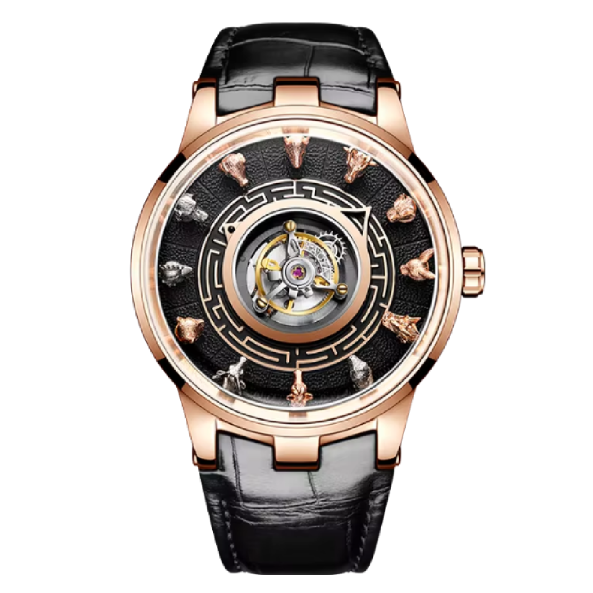 Haofa – Montre à Tourbillon Central en Saphir pour Hommes, Édition 2000, Sculpture Animale du Zodiaque Chinois en 3D, Manuelle, Étanche, Limitée