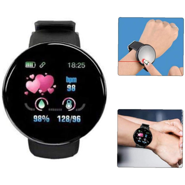 Montre Connectée D18 avec Moniteur de Fréquence Cardiaque